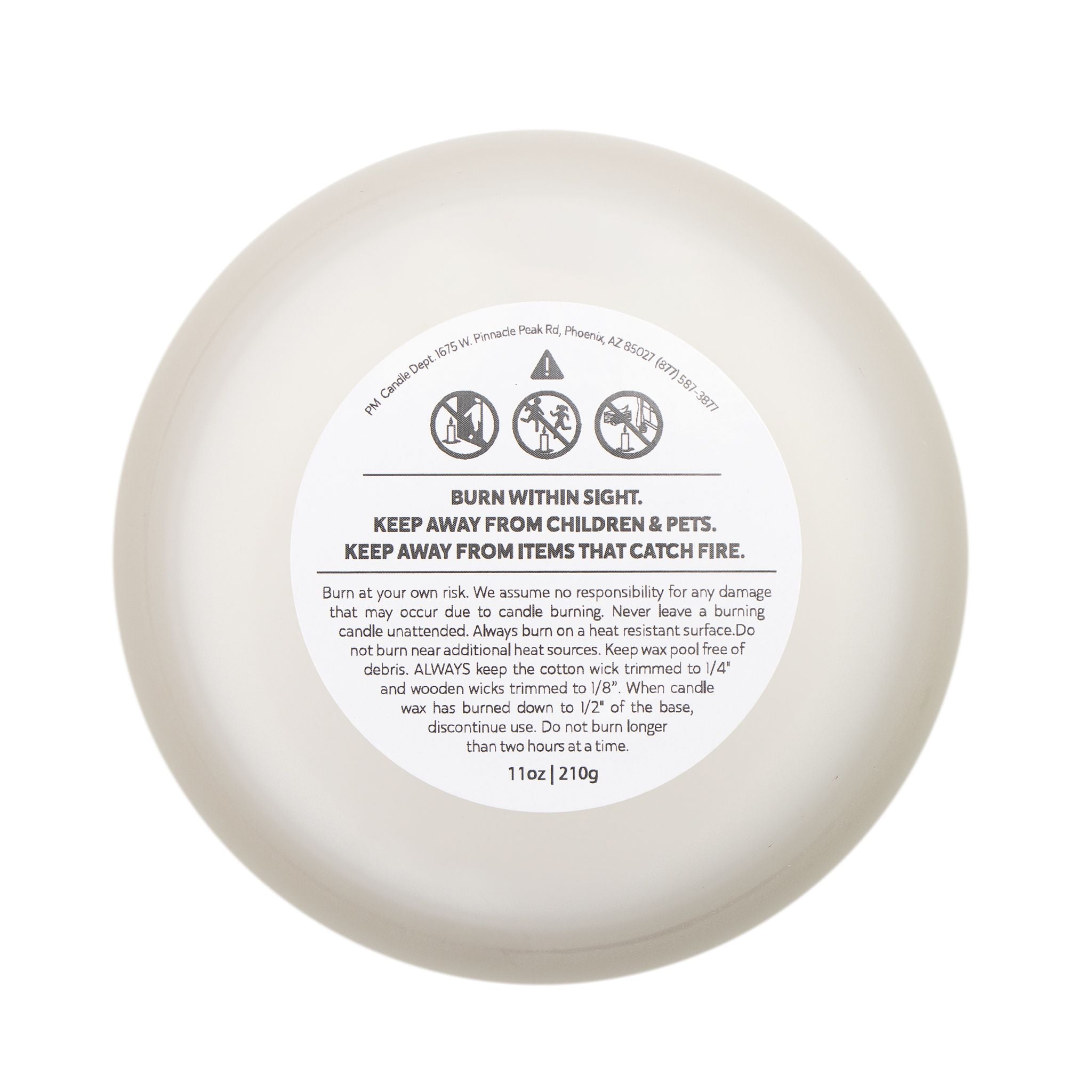 Zero Proof Living Co. Frosted Glass Candle — 11oz Sober Lifestyle Candle