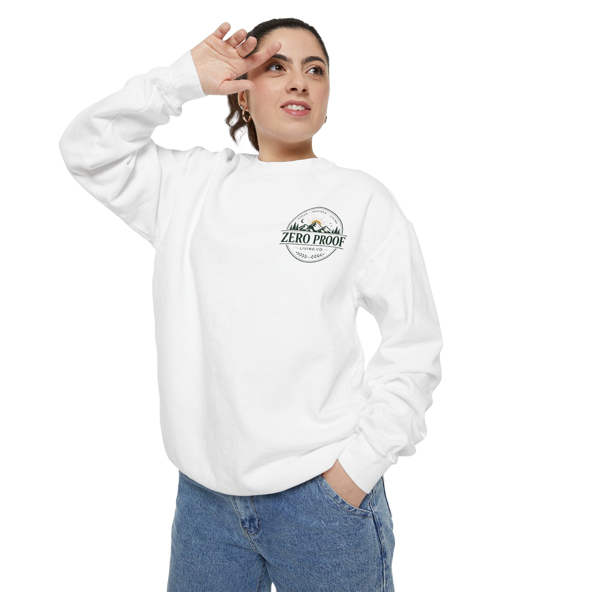 Zero Proof Crewneck Sweatshirt — Minimal Palm Logo