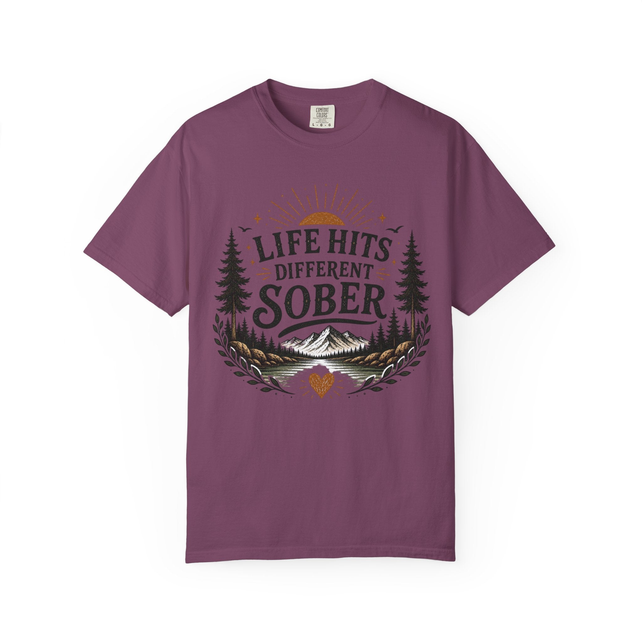 Sober Recovery T-Shirt — "Life Hits Different Sober" Inspirational Tee